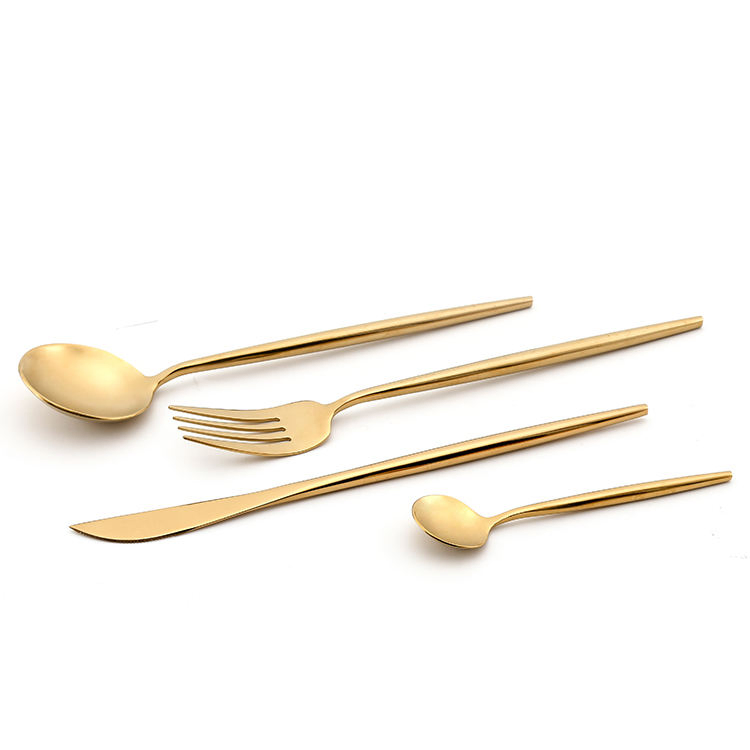 High End Luxury Wedding Banquet Party Gold Durable Cutlery Sets
