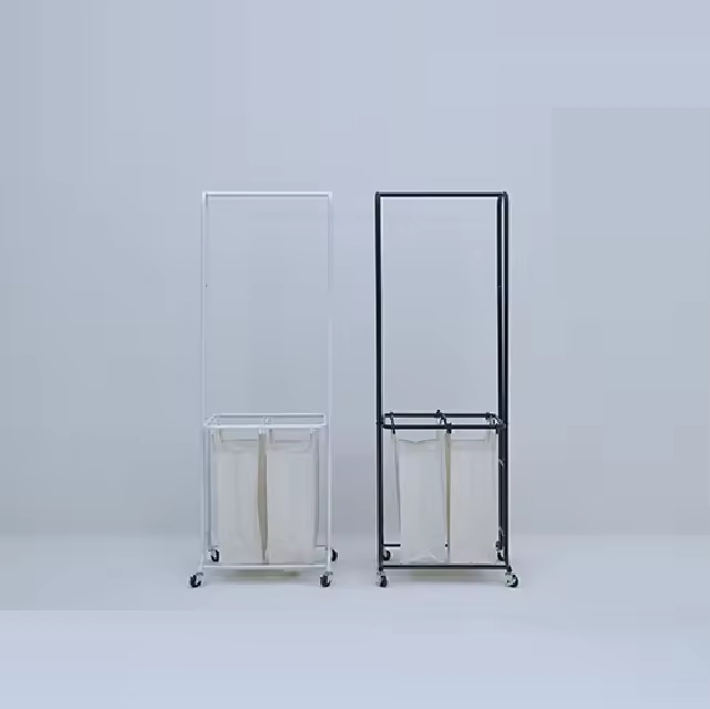 Best OEM Sale Organizer Factory Household Storage Manufacturer Home Housewares Clothes Hanger Stand with Laundry Hamper