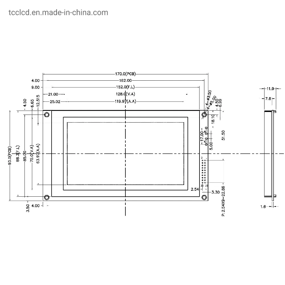 LCD модуль 240x128 FSTN с контроллером T6963
