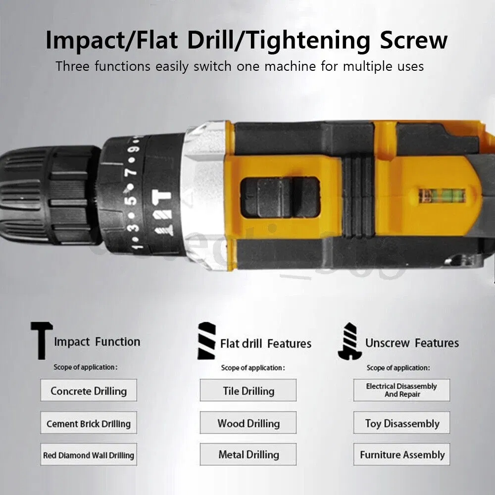 Brushless Electric Impact Power Drill 21V 25nm 1600rpm Wholesale