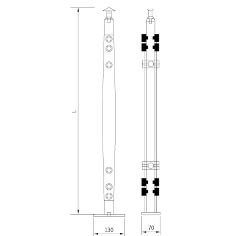 Stainless Steel Glass Clamp Bracket Stair Handrail Fitting Stair Handrail Parts Sale