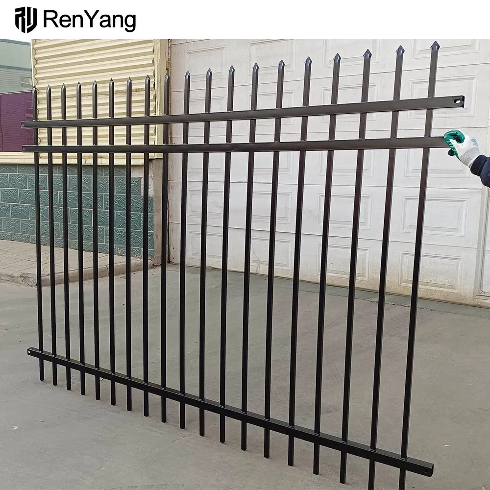 Wrought Iron Fence Supplies Outdoor House Backyard Perimeter Garden Black Metal Fence Steel Fence Panels