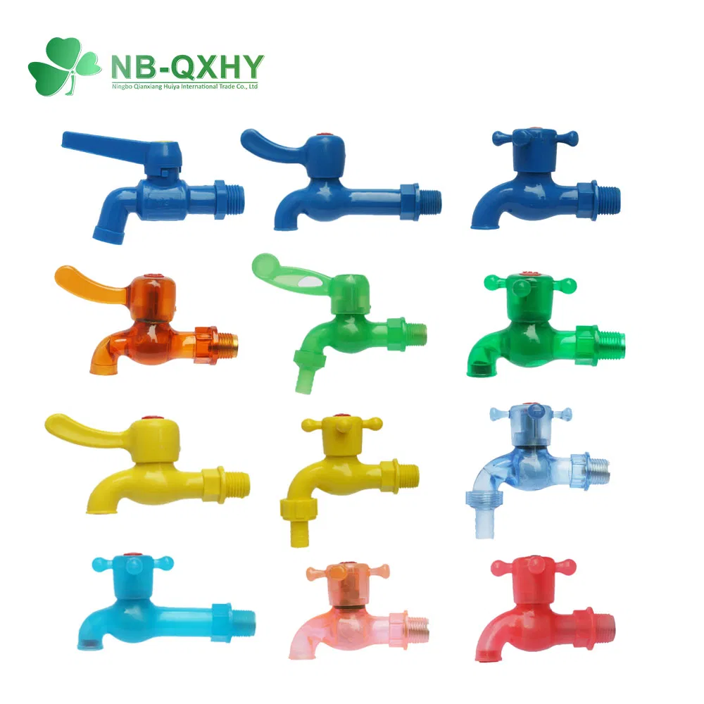 1/2 3/4 Inch Brass Zinc Alloy Plastic PVC PP ABS Water Tap Garden Kitchen Basin Sink Bibcock Sanitary Tap Single Handle Faucet for Washing Machine Bathroom