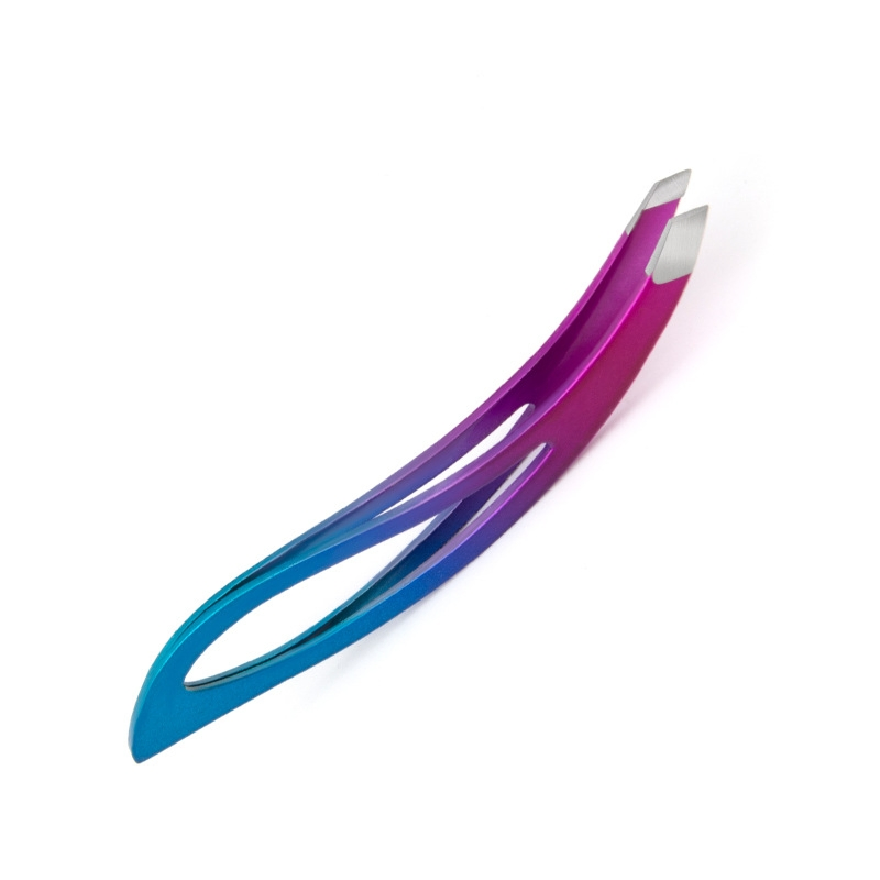 Gradient-Colored Stainless Steel Tweezer Eyebrow Clip