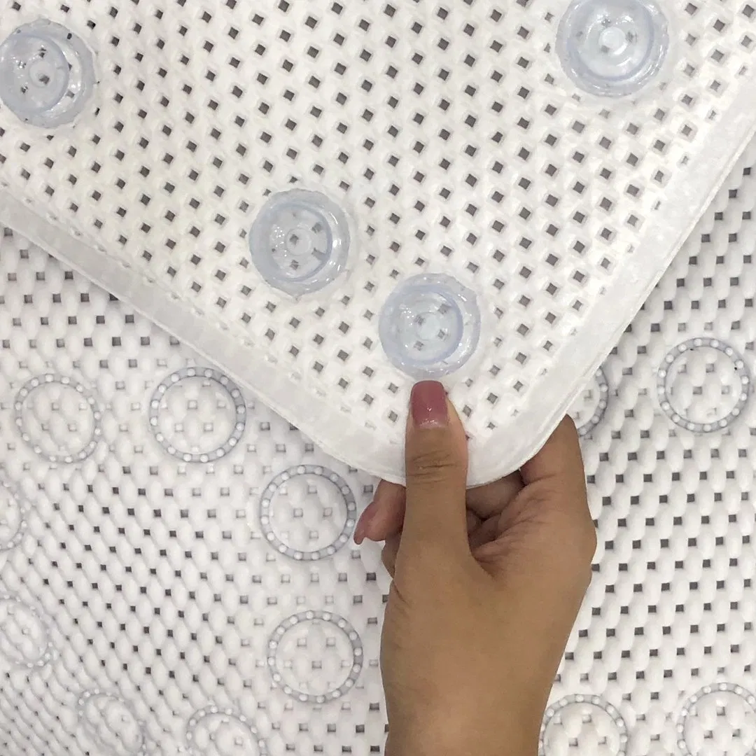 Waterproof Soft Non Slip PVC Safety Bathroom Bath Shower Mat with Suction Cups