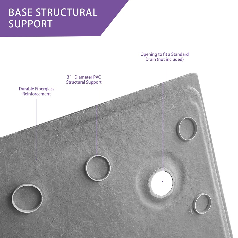 36"*36" Square Non Slip Black White Square Acrylic Shower Tray