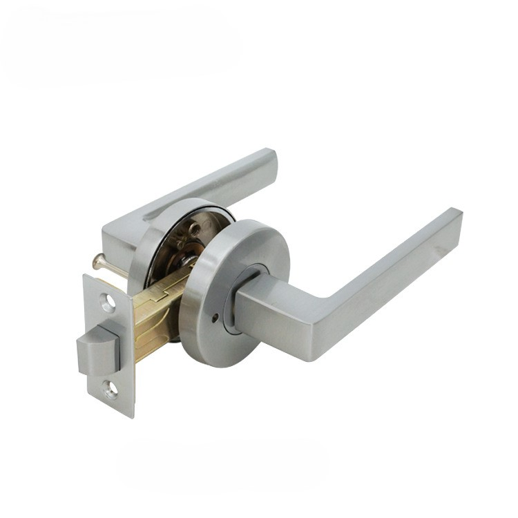 Round Channel Bedroom Door Handle Set Zinc Alloy Handle Lock Indoor Lever Handle Lock