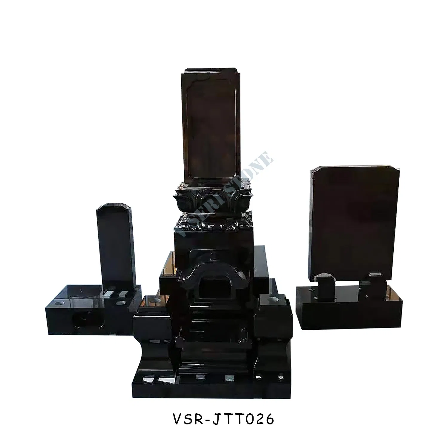 Traditional Customized Black Granite Headstone Monuments Memorial Granite Tombstone