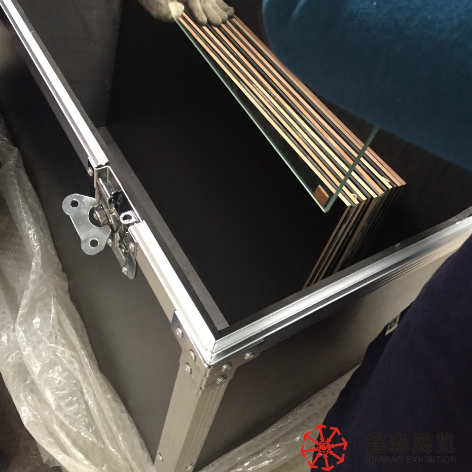 Display Glass Counter Showcases for Exhibition and Event, Foldable Auminum Framed Rental Display Cabinets