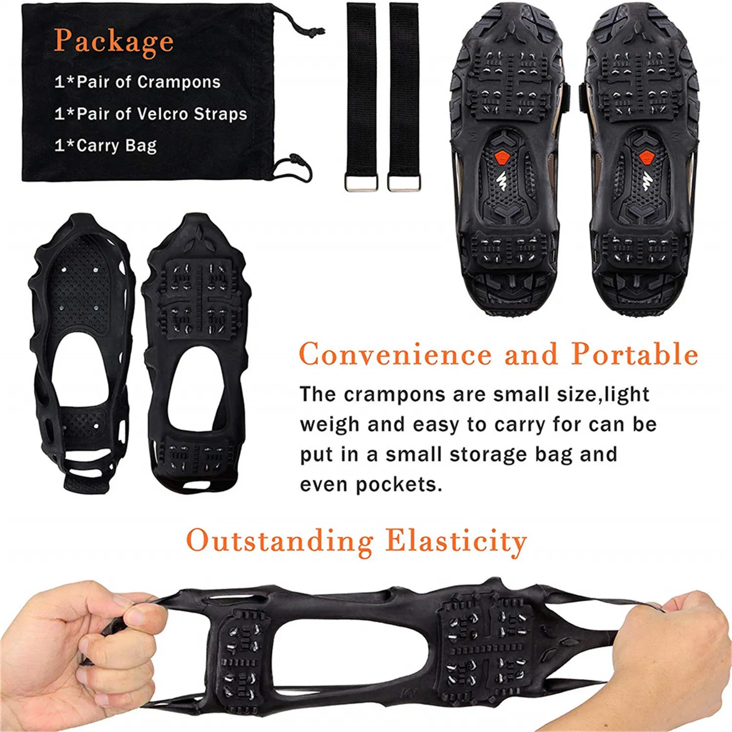 New Design Safety Shoe Cover Non-Slip Snow Ice Magic Spikes