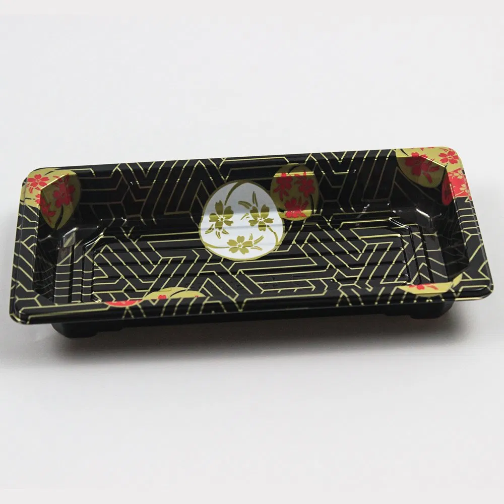 Disposable Plastic Container Custom Logo Food Sushi Packaging Box PS/Pet Sushi Box with Lid