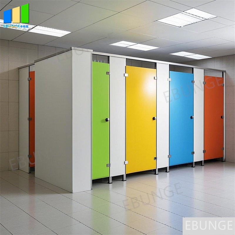 Commercial Shower Partitions Restroom Toilet Cubicles Stalls HPL Public Toilet Divider Wall