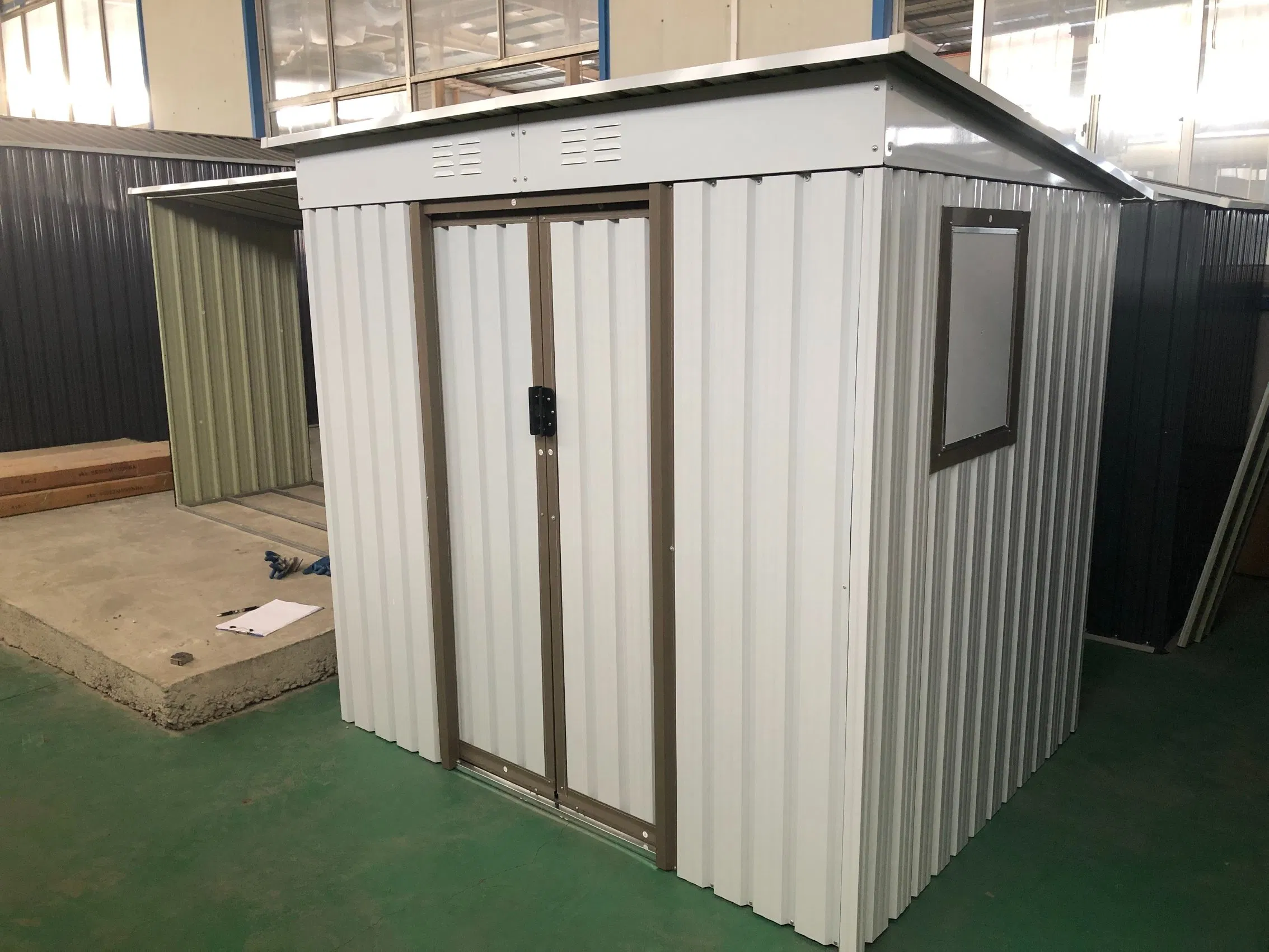 6*5FT Spacious Garden Tool House with Workbench for DIY Projects and Tool Maintenance Home Shed