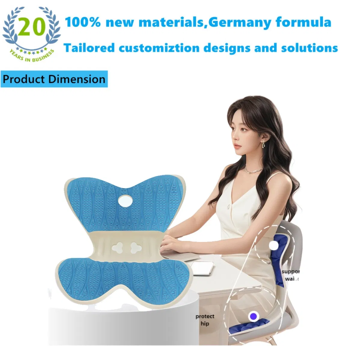 Premium Posture Corrector with Lumbar Support Gel Cushion