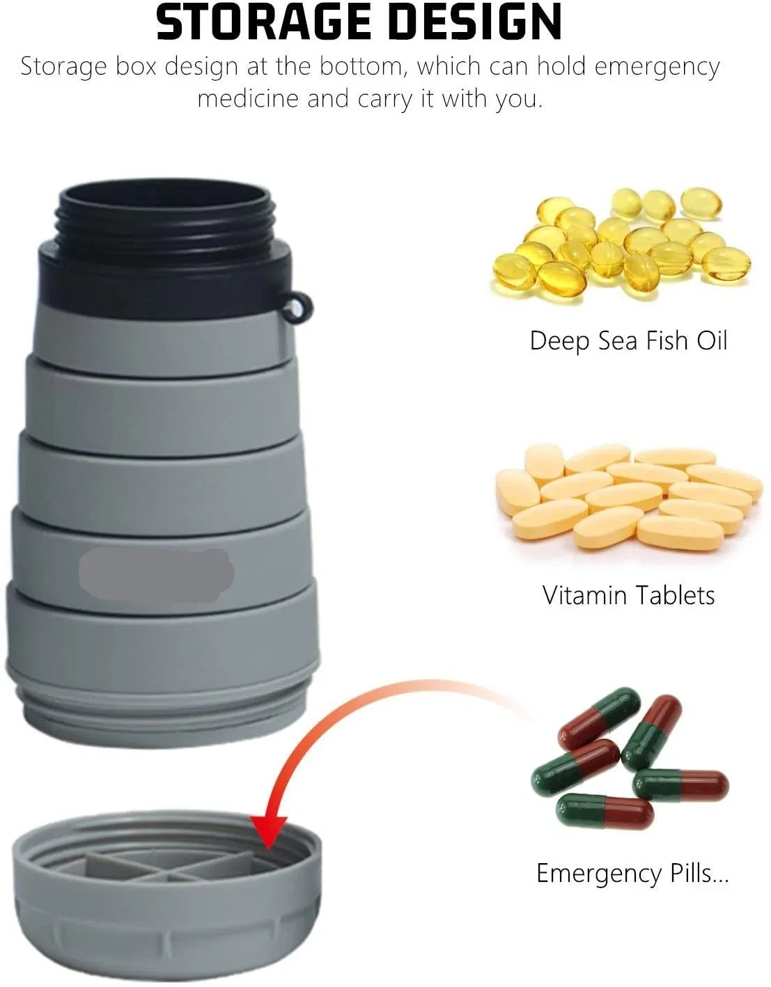 Collapsible Water Bottle Reusable Drinking Container Leak Proof Silicone Travel Flask Wyz16181