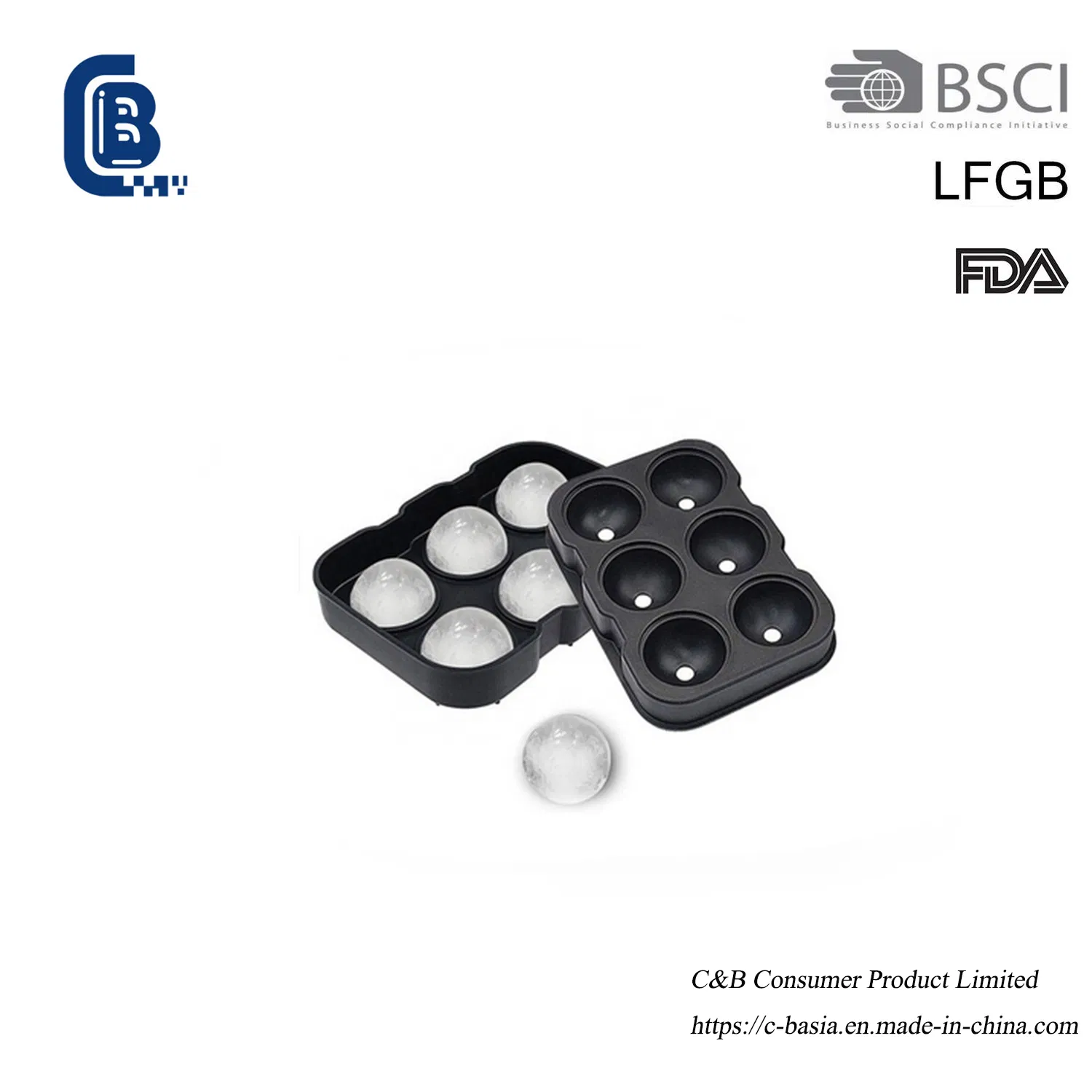 Форма для ледяных шаров из силикона, 6 ячеек