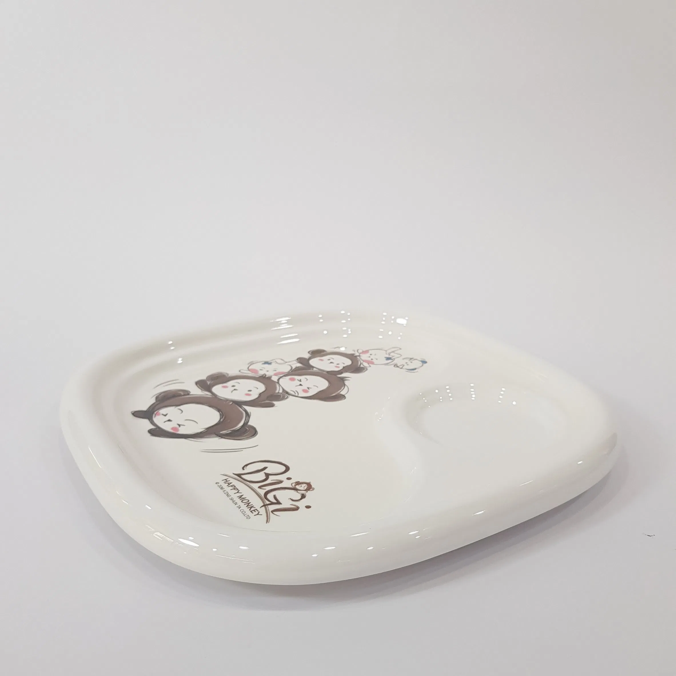 Heavy Duty Squrare Melamine 2 Divided Plate