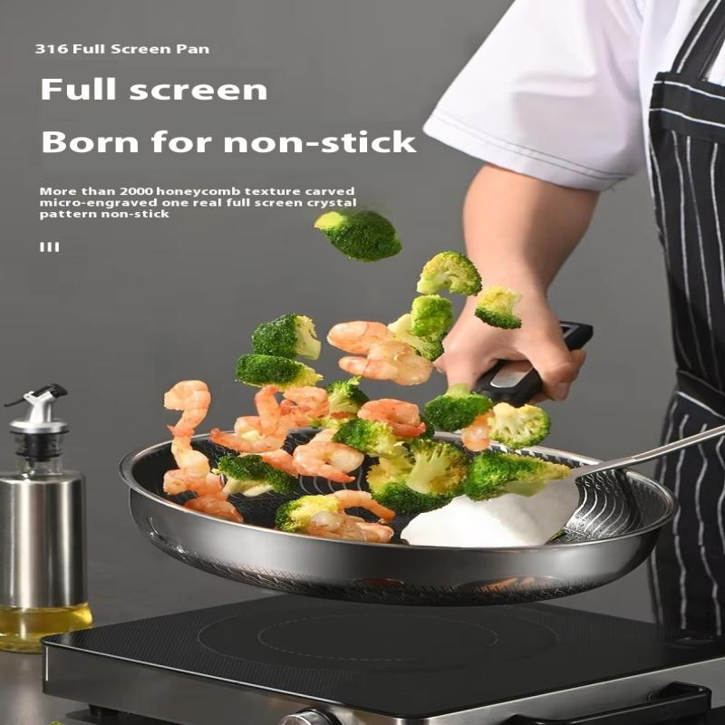 China Producer Healthy Non Toxic 316 Stainless Steel Wok Pan with Lid