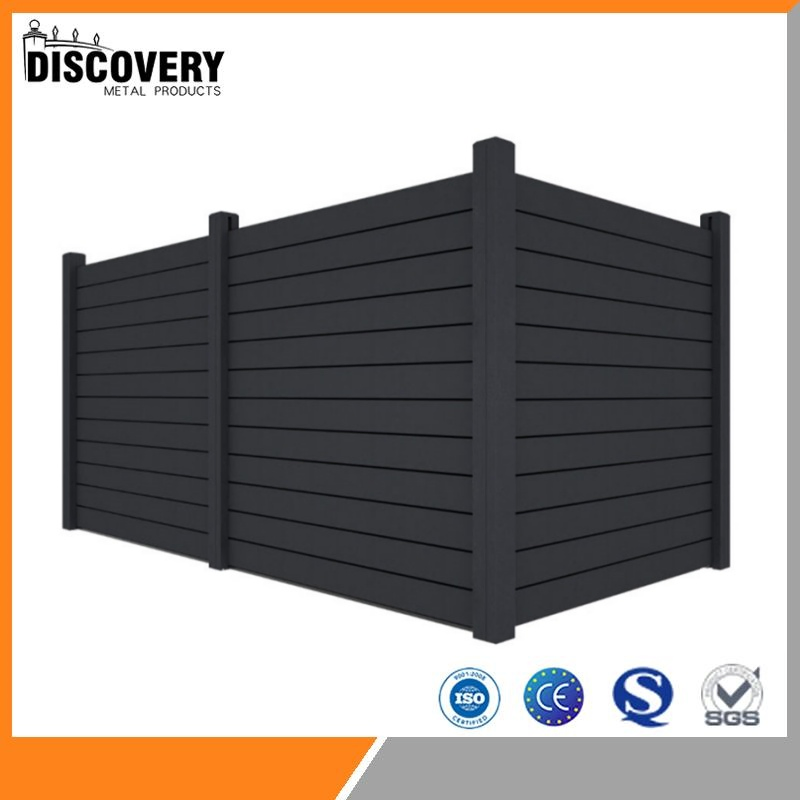 China Factory Custom Outdoor Design DIY Installation Co-Extrusion Wood Plastic Composite Aluminum Garden Panels Wall Privacy Fence 180X180 for House