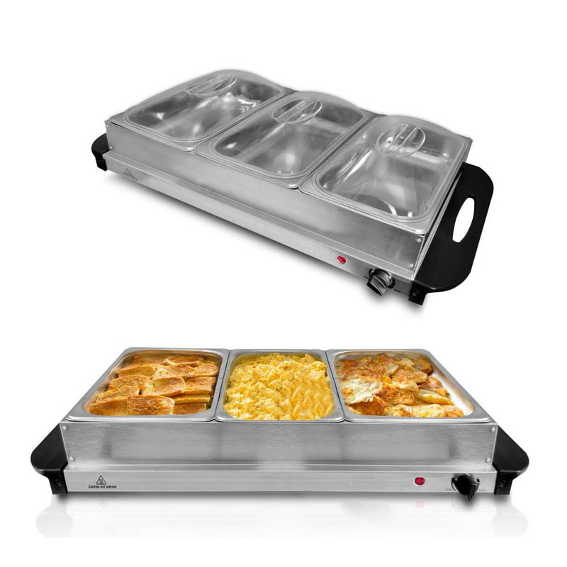 2.5L*3 Stainless Steel Buffet Warmer Food Sever ETL Certificate