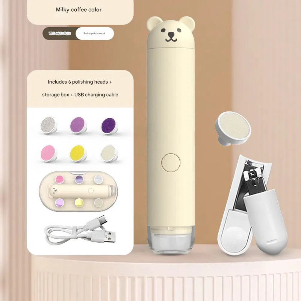 USB Rechargeable Electric Cartoon Nail Grinder Automatic Nail Cutter Electric Baby Nail Trimmer