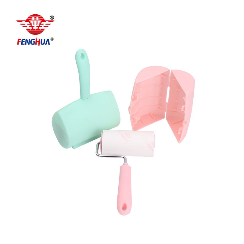 Diagonal Cut Tear Paper Dust Clothes Pet Hair Remover Cleaning Adhesive Sticky Lint Roller with Cover