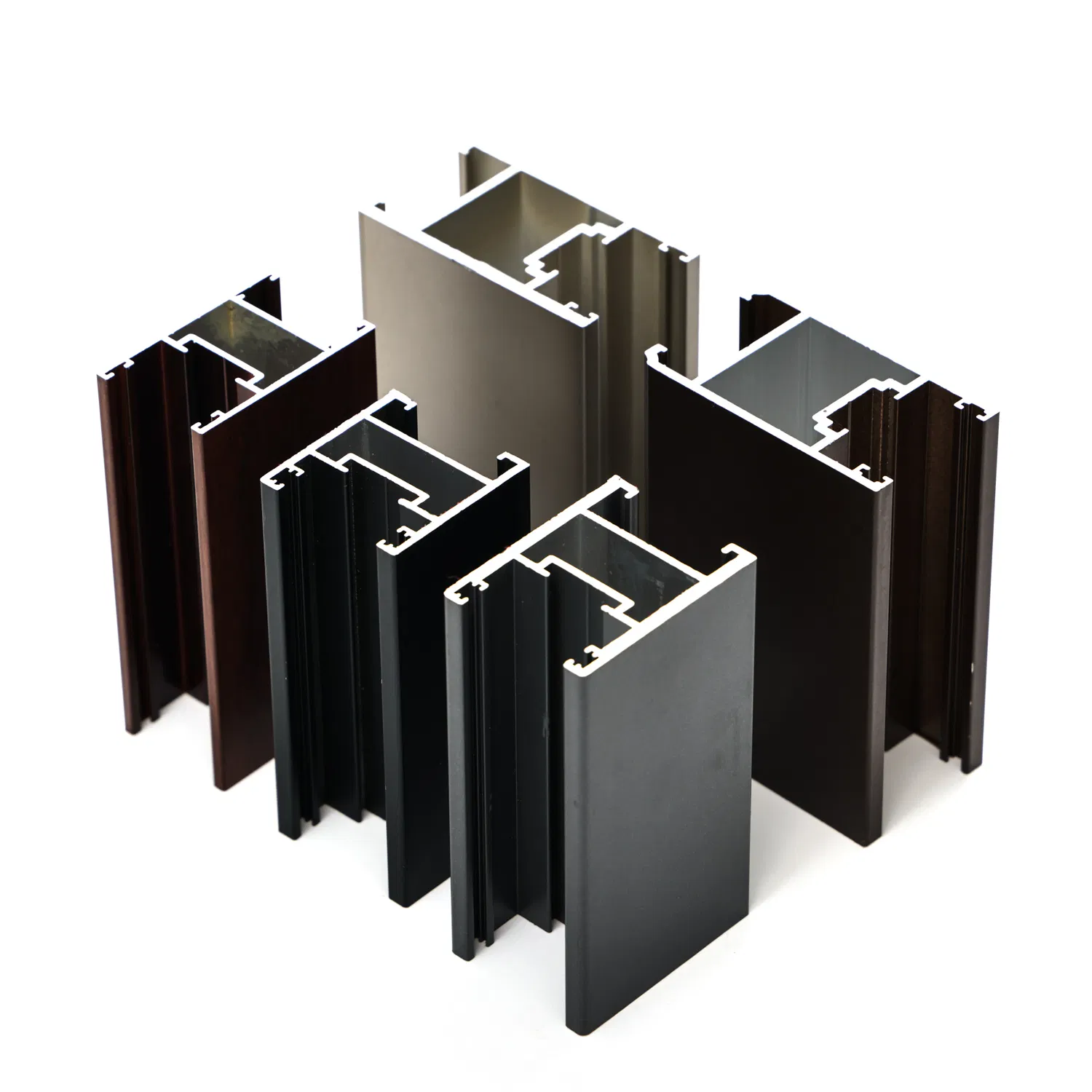 Customized Powder Coated Wood Grain Aluminium Extrusion Profiles for Windows and Doors