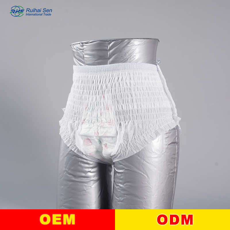 Elderly Adults Printed PE Film Incontinence Diapers Disposable Pull up Pants