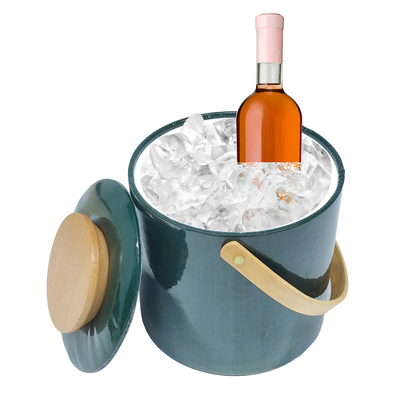 PU Leather Mini Small Beer Wine Ice Bucket Wine Cooler Ice Bucket