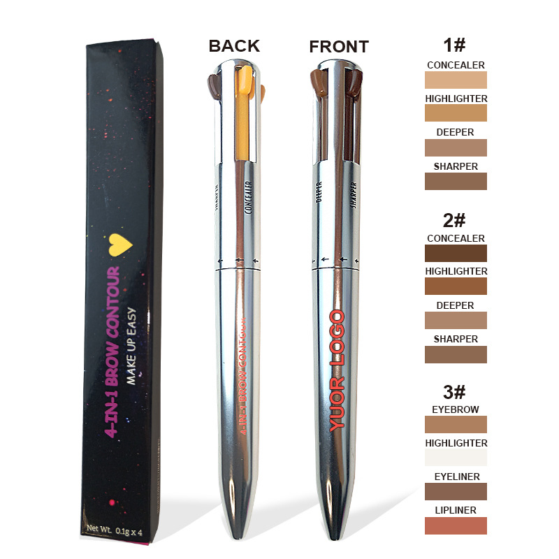 Makeup Pen Eyebrow Contour Pen 4-in-1 Contour Eye Brow Pencil