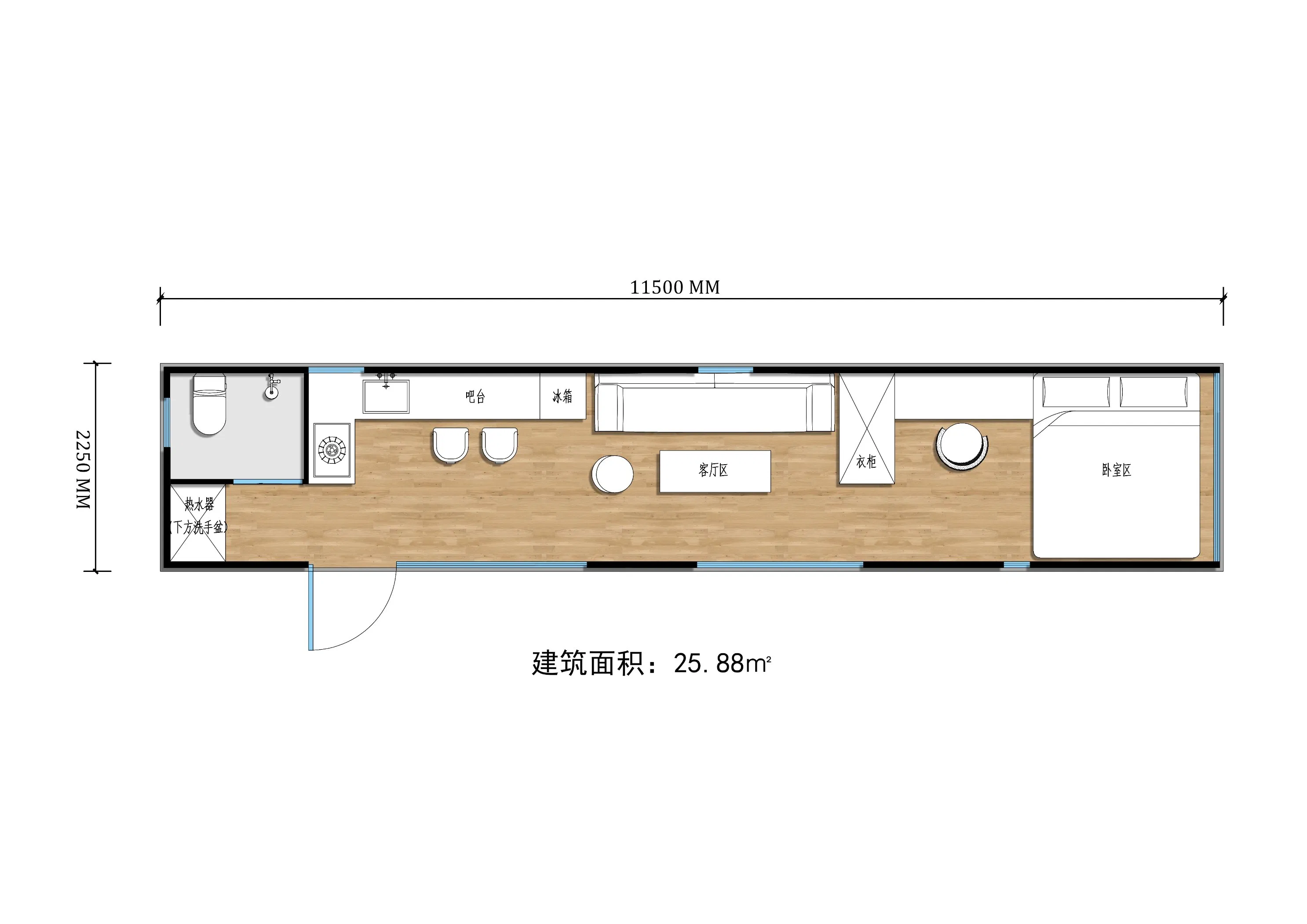 Mobile High Quality Multi-Functional Modern Prefab House Apple Cabin Container Home