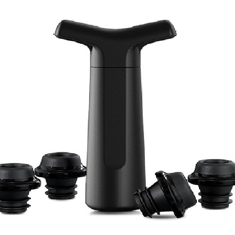 Reusable Wine Bottle Vacuum Saver Air Pump with Two Silicone Stoppers