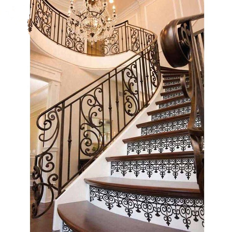 Indoor Iron Balustrade Wrought Iron Stairs Railing