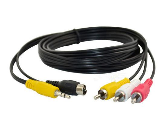 Кабель 3.5 мм + S-Video на 3 RCA
