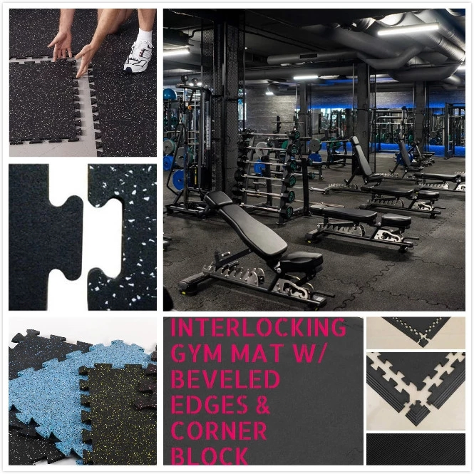 Composite Gym Floor Mat Interlocking Rubber Floor Tiles