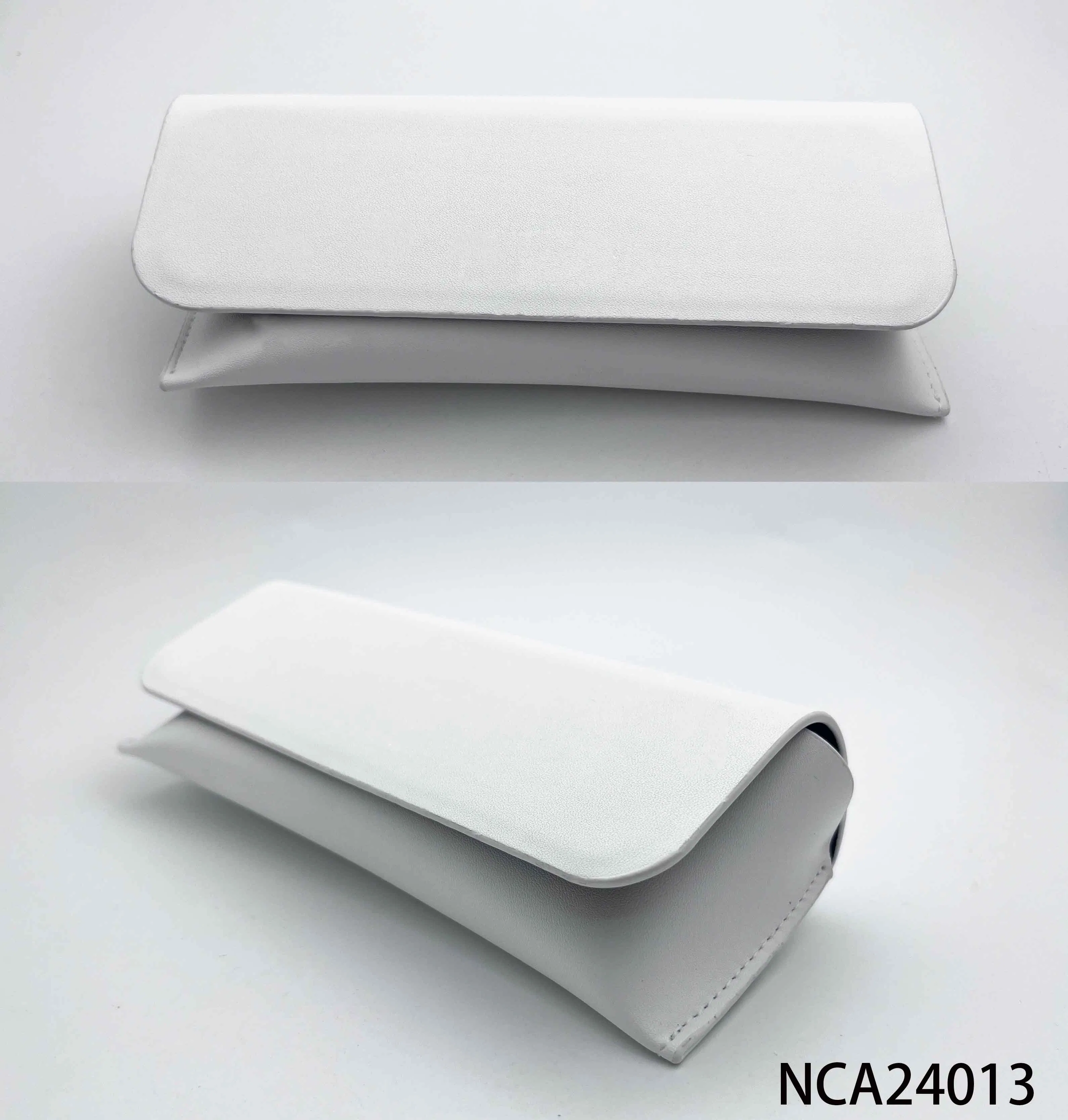 Leather Wholesale Sun Glasses Case Eyewear Convenient Hang on Weaving Bag Foldable Design Nca24012