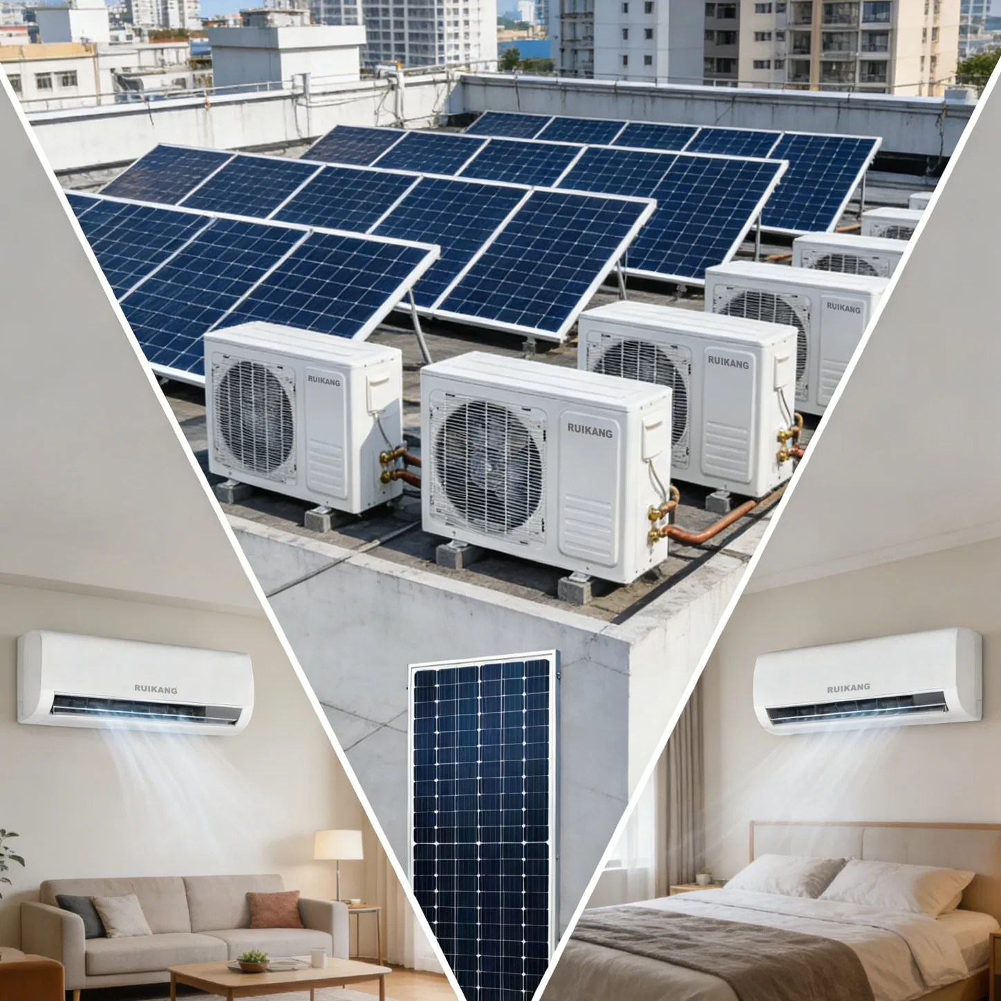 12000BTU Solar Powered Air Conditioner Solar System AC DC Hybrid Air Conditioner