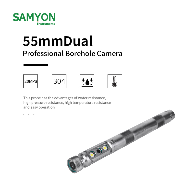 200m Industrial Borehole 55mm with 360 Degree Rotation Camera