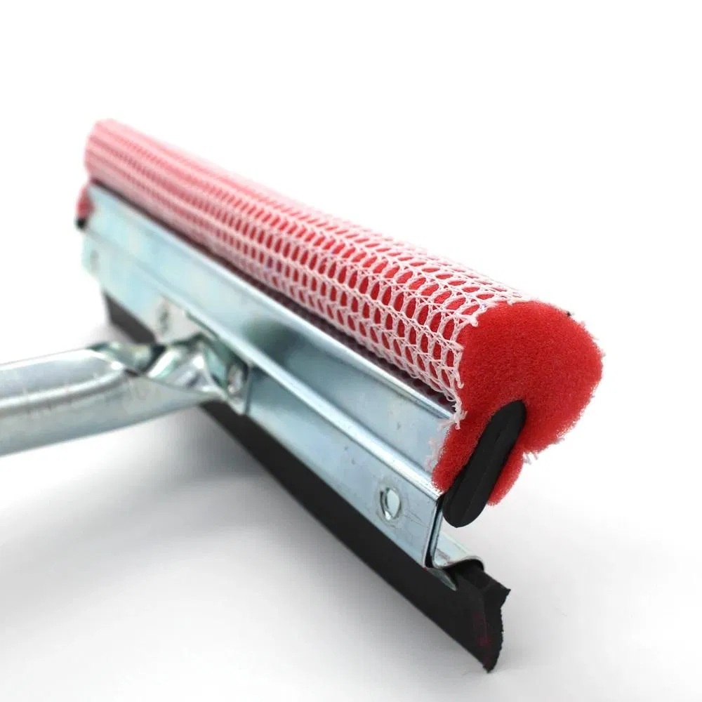 Wooden Handle Metal Glass Squeegee Rubber Blade Streak-Free Window Cleaning Wiper