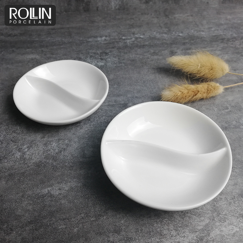 Multi-Specification Nice Square Divided Sauce Porcelain Dish