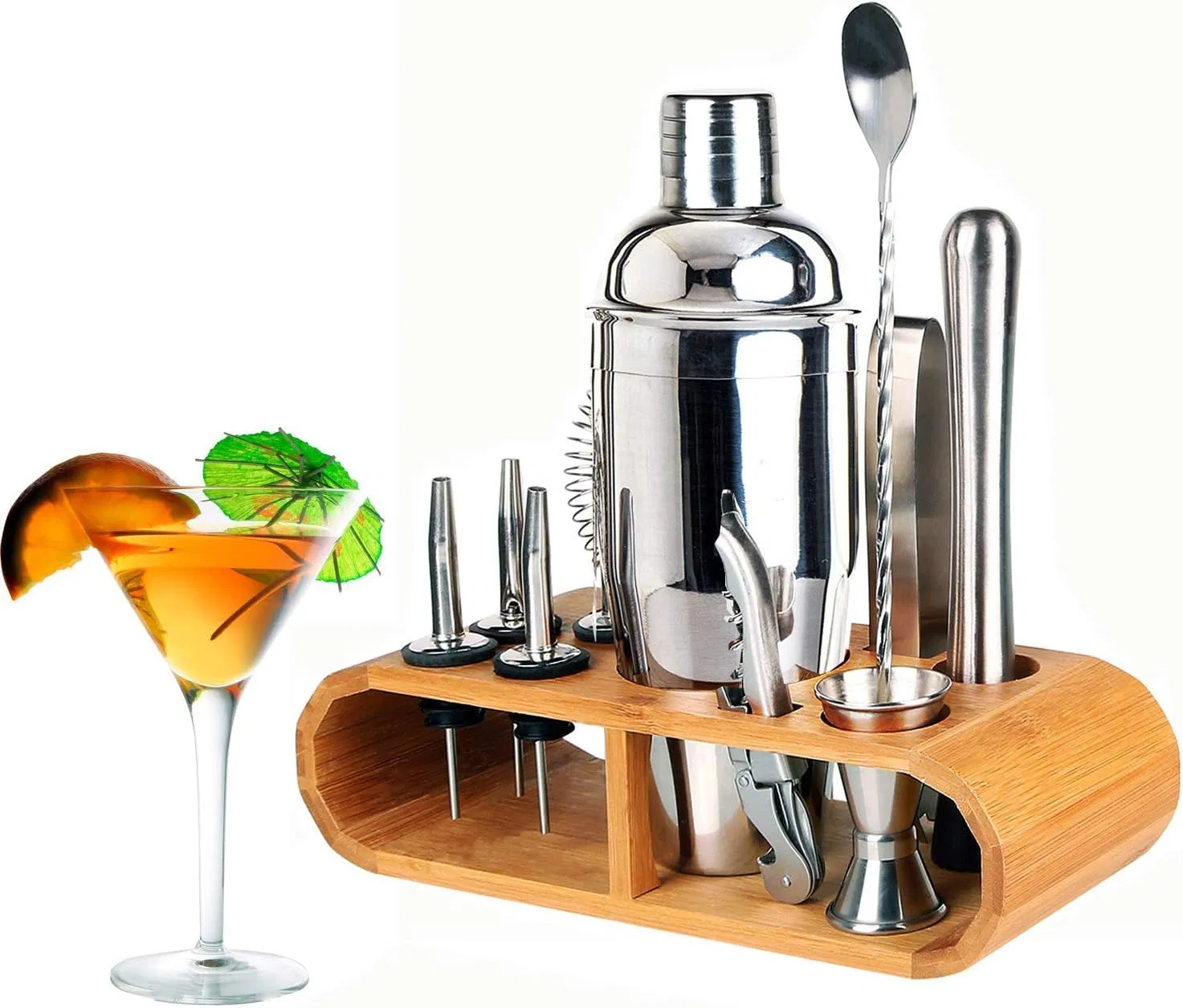 18PCS Barware Set Stainless Steel Bar Cocktail Shakers Set