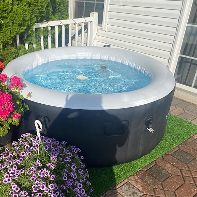 Надувная ванна с гидромассажем Black Whirlpool на 3 человек