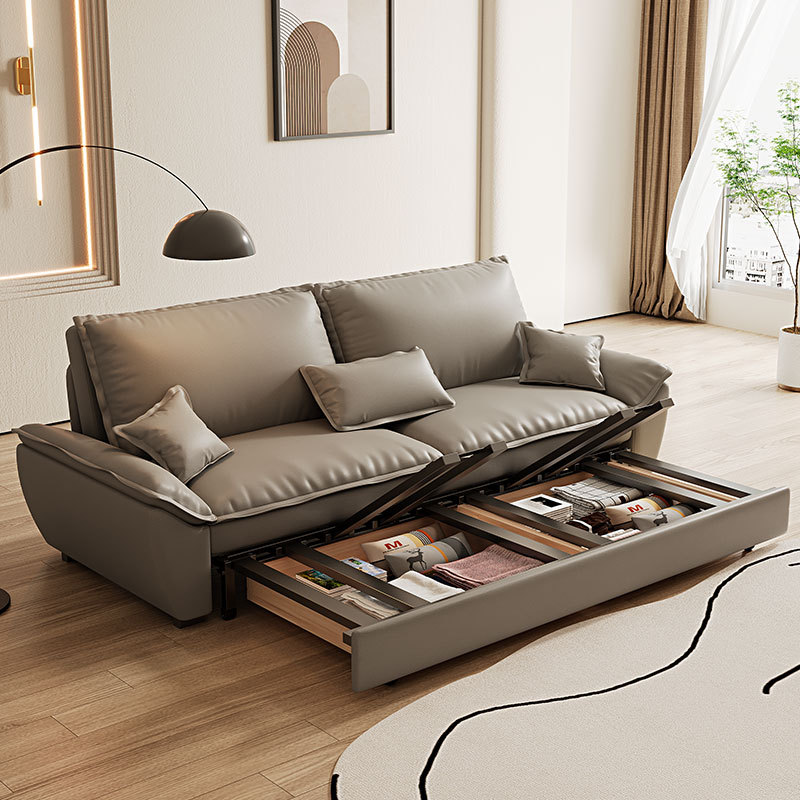 Диван-кровать складной микрофибра темно-серый компактный