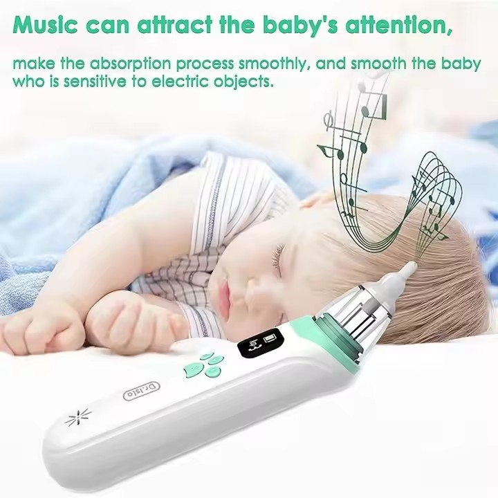 Popular Baby Nasal Aspirator Nose Cleaners Rechargeable Music Adjustable Suction Electric Nasal Aspirator for Baby Nose Sucker