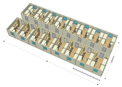 Multiple Prefab Flat Pack Containers Houses for Offices/Refuges/Stores
