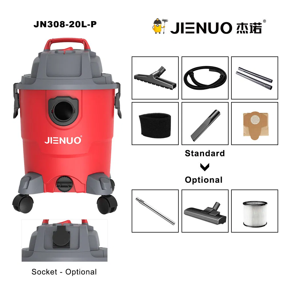 High Power Durable PP Plastic Tank Wet and Dry Industrial Vacuum Cleaner for Floor Care
