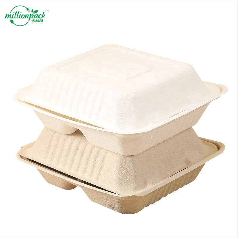 Square Shape Bagasse Box for Standardized Packaging and Handling