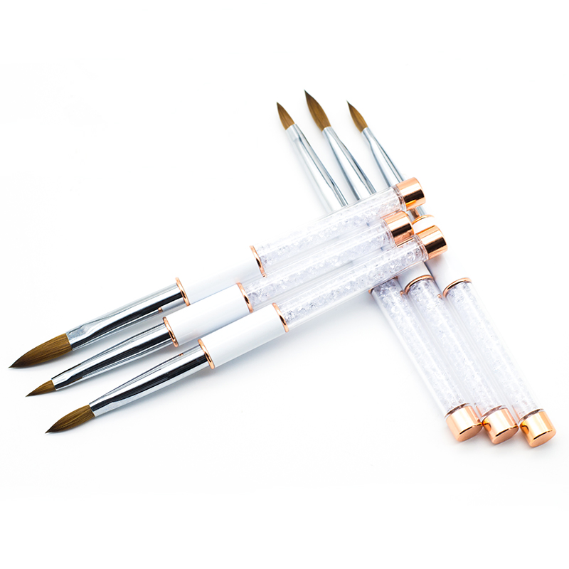 Guyo White Acrylic Kolinsky #8 Nail Art Brush for Beauty