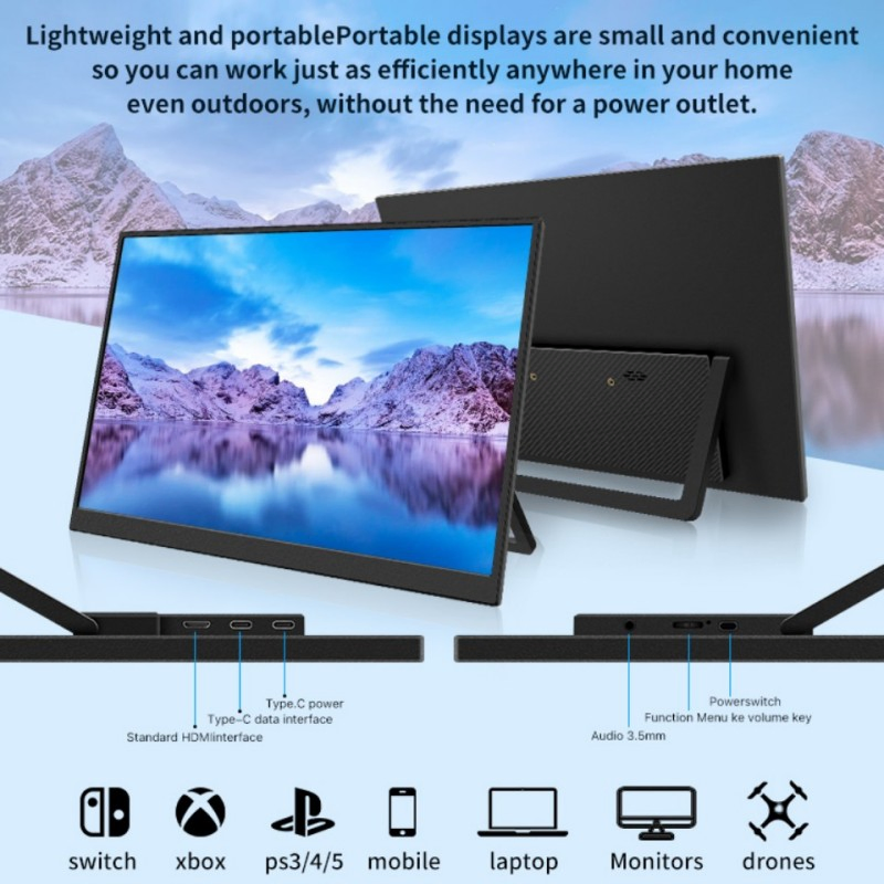 14-дюймовый портативный монитор FHD HDR Type-C/HDMI