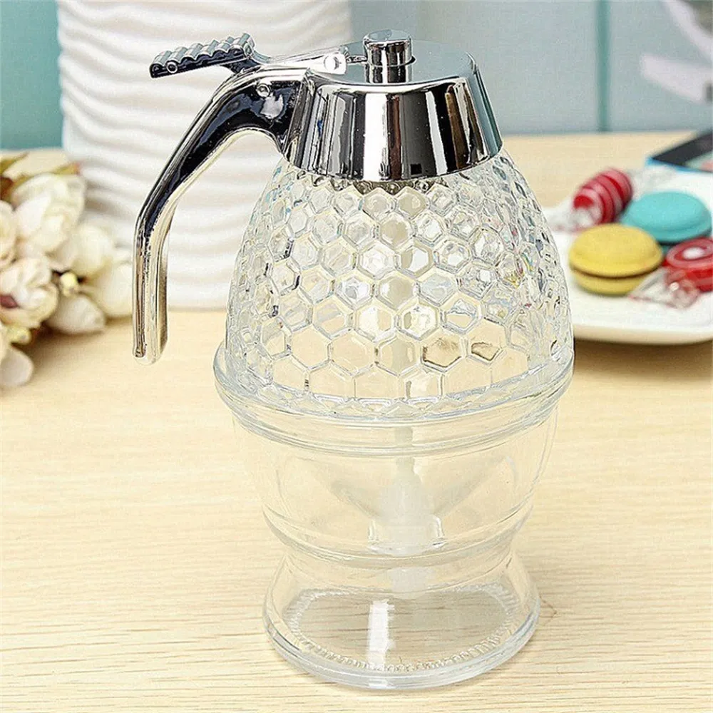 Прозрачная бутылка для меда с подставкой Creative Clear Press